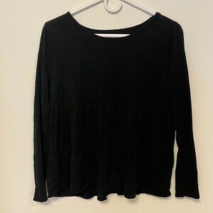 LOFT Blouse Long Sleeve Black Size S Women's